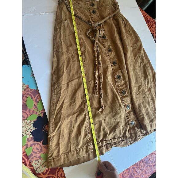 Long Maeve Womens the Copper Cotton Button Safari Midi Skirt - Med - Picture 10 of 16